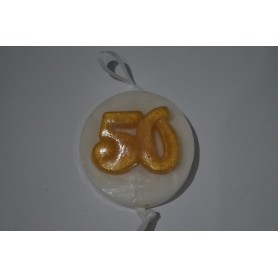 MEDAGLIONE SAPONE COMPLEANNO LUREX