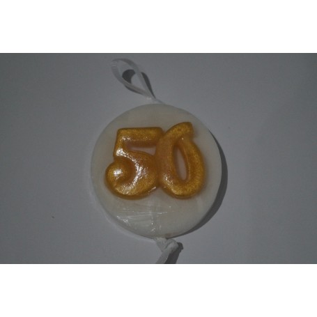MEDAGLIONE SAPONE COMPLEANNO LUREX