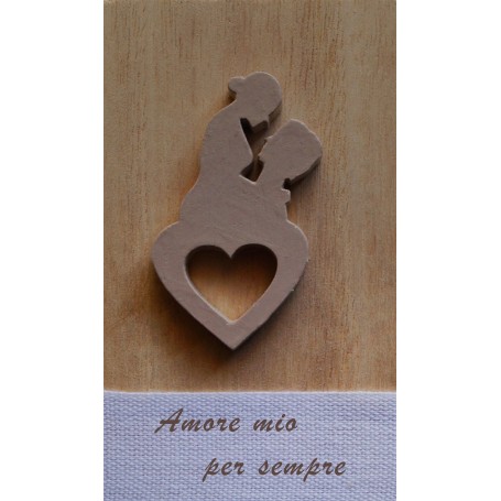 QUADRETTO LEGNO MINI CON COPPIA