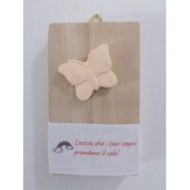 QUADRETTO LEGNO MINI CON FARFALLINA
