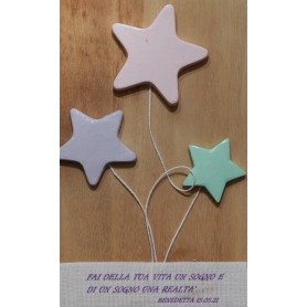 QUADRETTO LEGNO CON 3 STELLINE